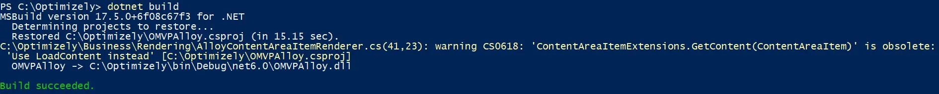Building the Optimizely Alloy project through PowerShell