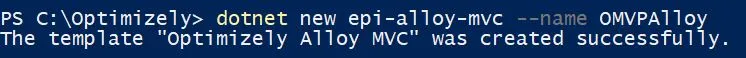 Installing Optimizely Alloy template through PowerShell