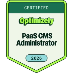 Optimizely PaaS CMS Certified Administrator badge